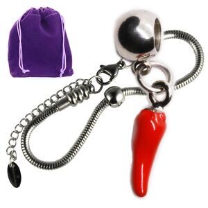 Elegant Red Pepper Bracelet - Chili Pepper Jewelry - Hot Red Bracelet